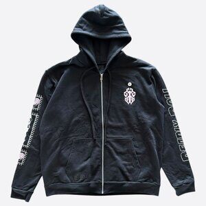 Chrome Hearts Black, White & Pink Deadly Doll Zip Up Hoodie